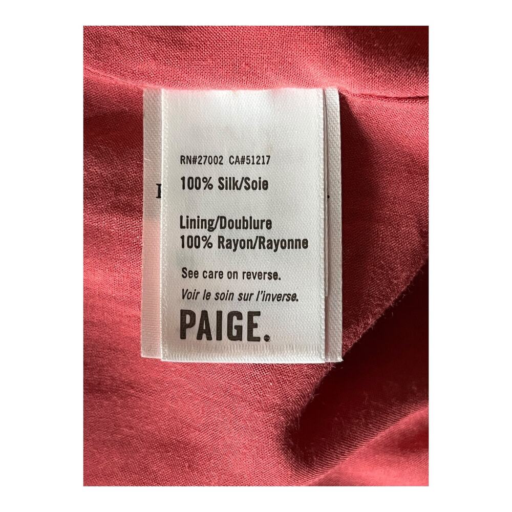 Paige Dress Giannina floral silk minidress dark pink size Small S - Picture 6 of 7